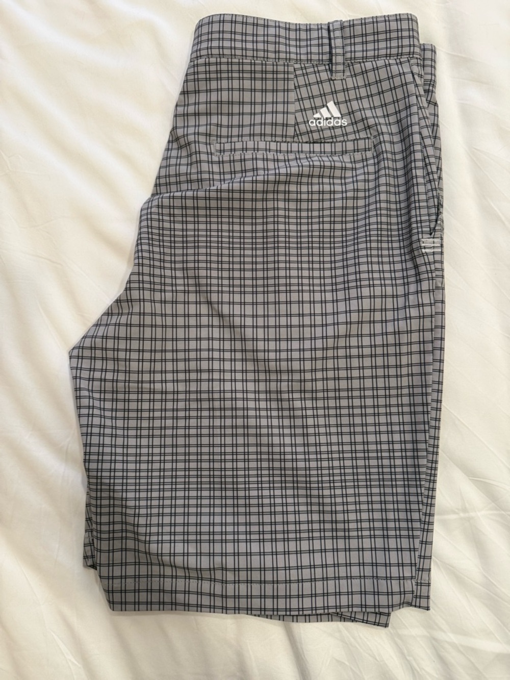 Adidas Golf Shorts Men’s Size 32 (Length 10in) Gray Plaid Performance Stretch